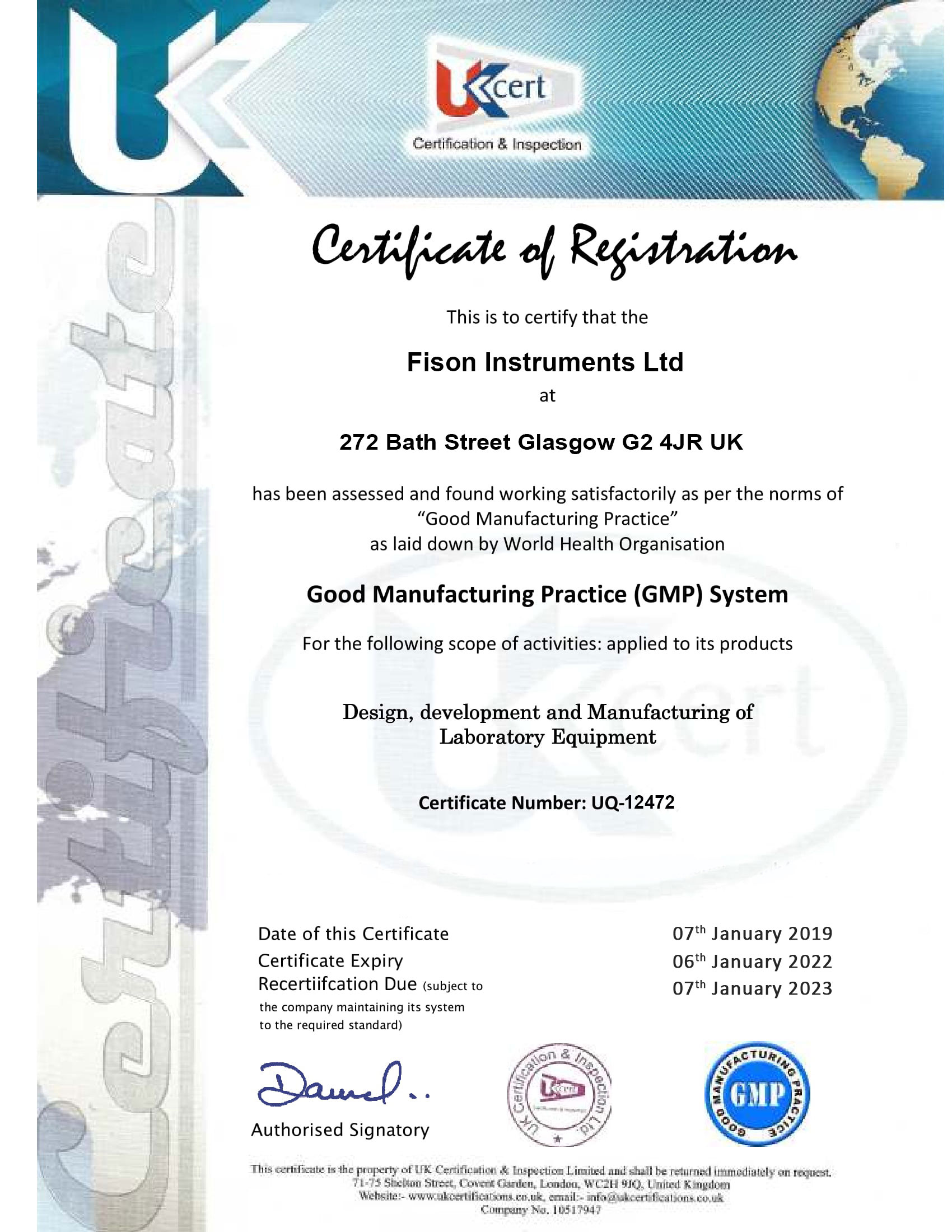 Fison Instruments Ltd GMP-UQ-12472