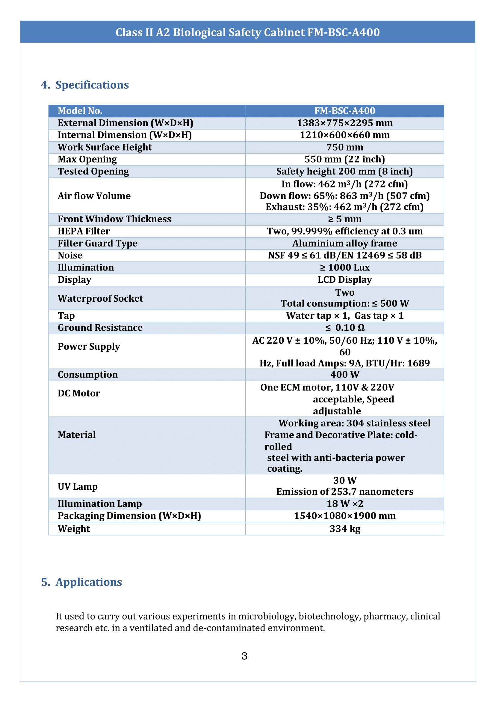 Class-II-A2-Biological-Safety-Cabinet-FM-BSC-A400